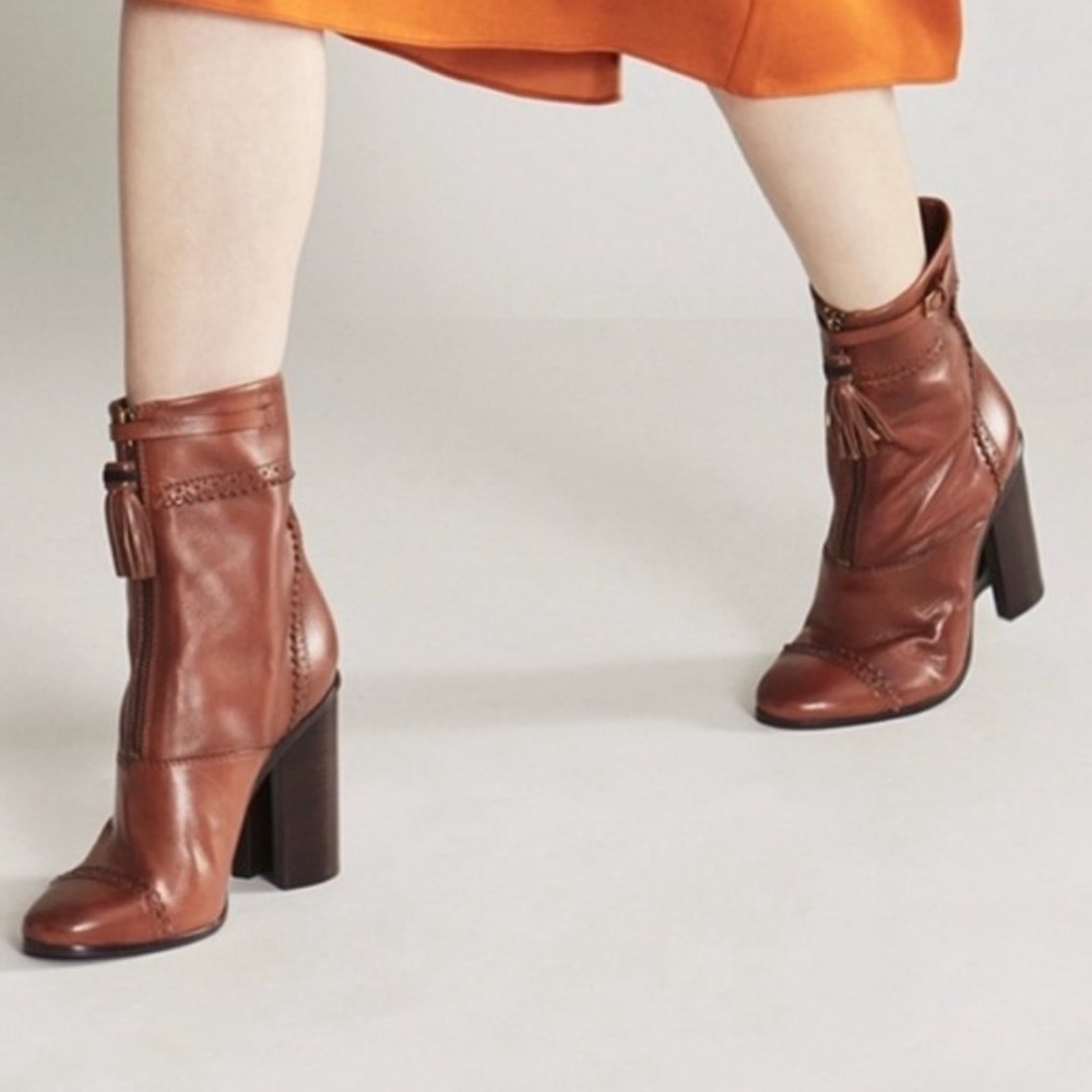 TORY BURCH | Huxley Tassel 95mm Bootie, Runway Almond (Size 9.5) - Picture 2 of 9